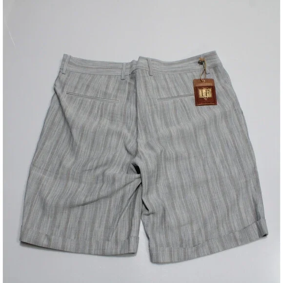 Italo Ferretti NWT Chino / Bermuda Shorts Size L in Blue & Gray Cotton & Linen